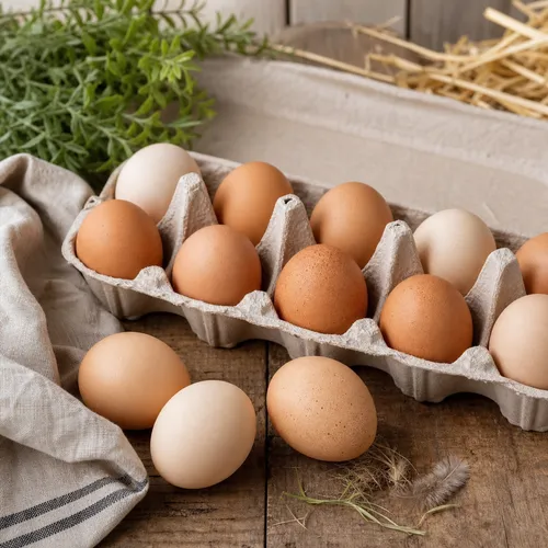Świeże jaja ChickenCarryHub przygotowane do dostawy